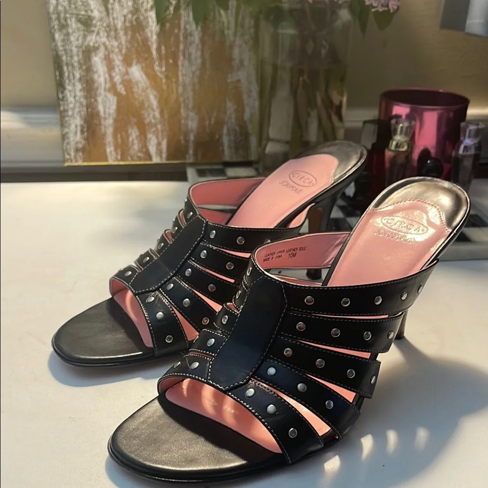 Joan & David Black and Silver Mules with Elegant Design - Picture 10 of 16